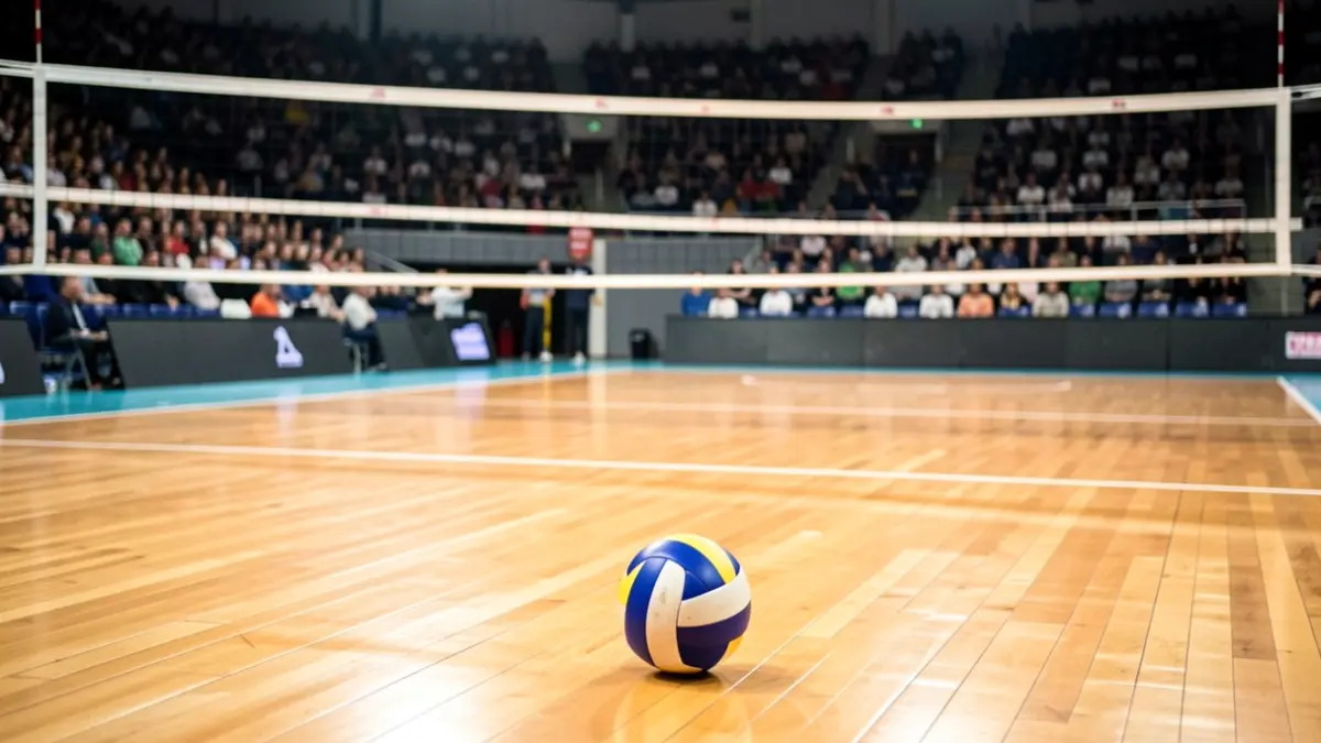 Imagen genérica de una cancha de voleibol en una arena.