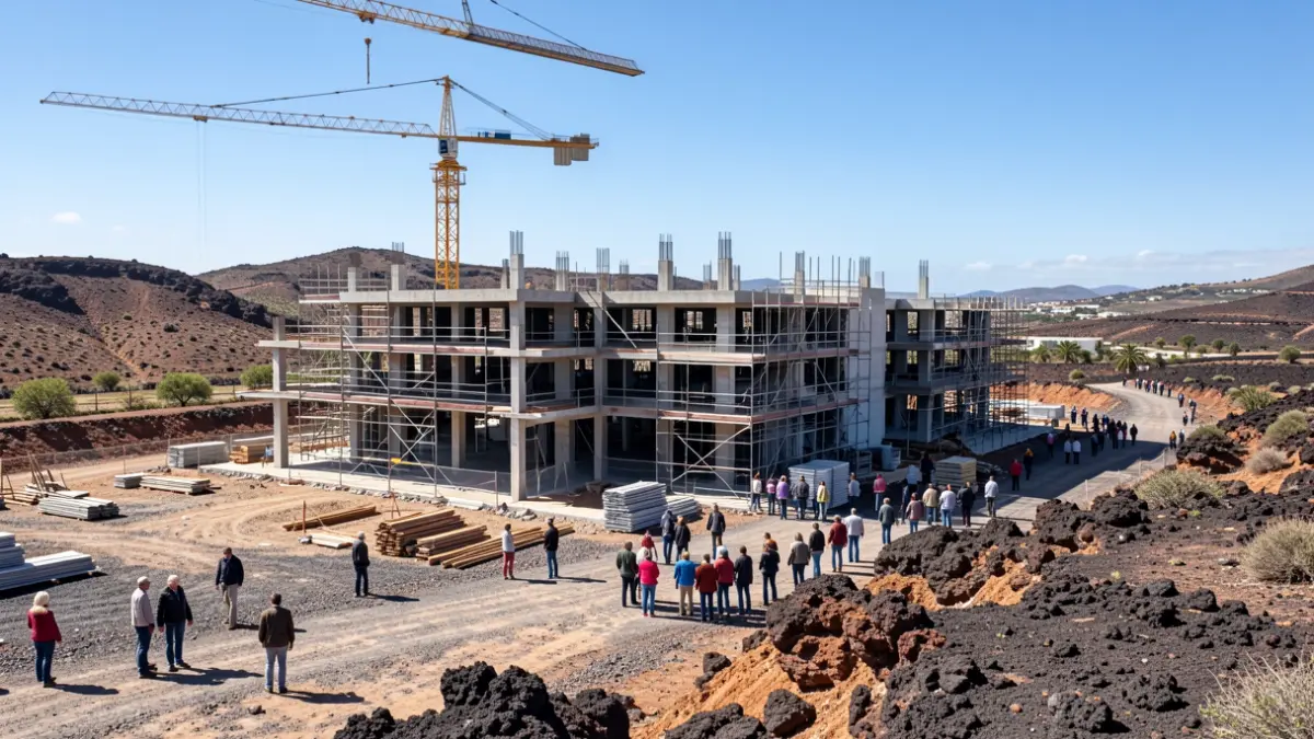 Generic image of a housing construction site in the Canary Islands.