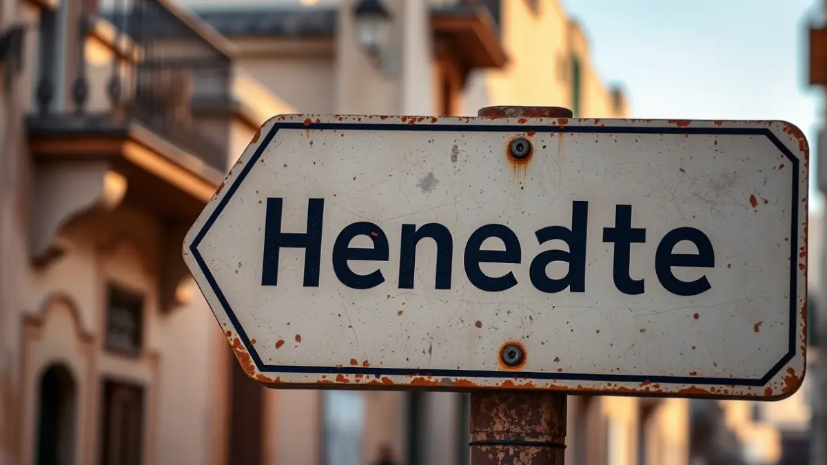 Placa de calle con nombre aborigen en Las Palmas de Gran Canaria.