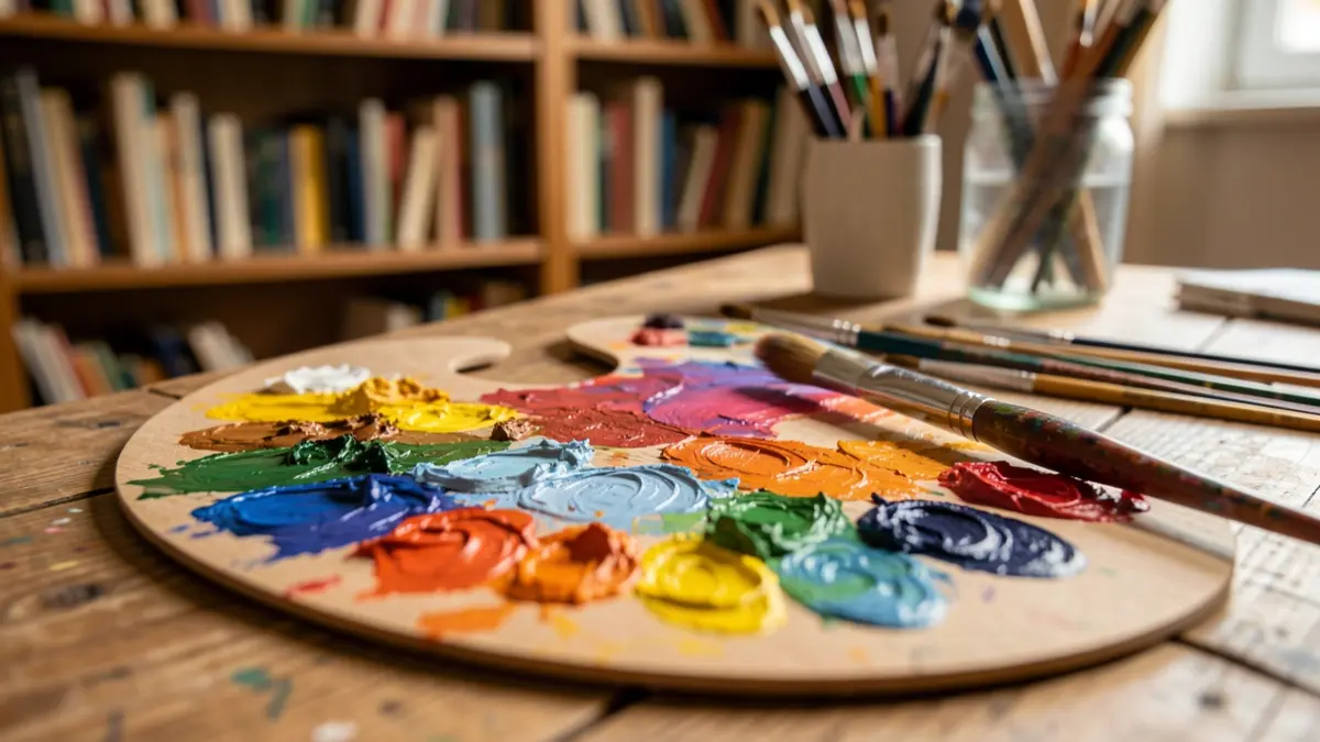 Generic image of a painter's palette with brushes and colors.