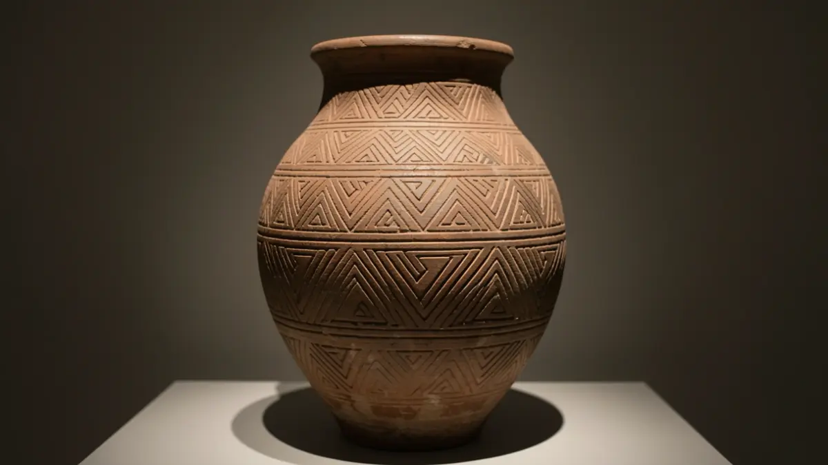 Vasija de cerámica aborigen expuesta en el museo.