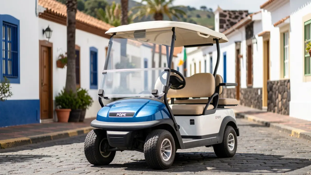 Adapted golf cart for the Pope in La Laguna, Tenerife.