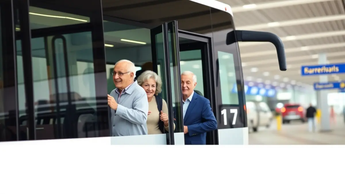 Imagen de personas mayores embarcando en un autobús para un viaje organizado.