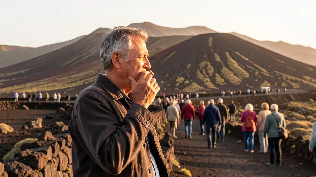 Image of a person practicing Silbo Gomero in La Gomera.
