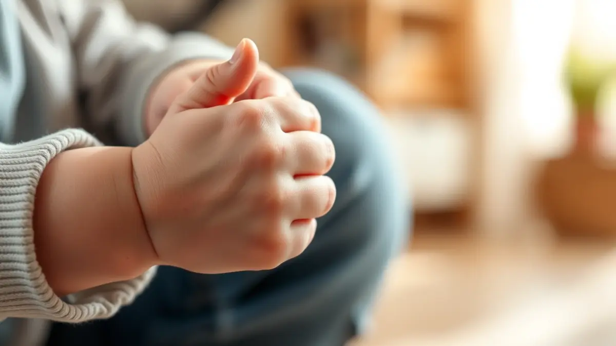 Imagen genérica de la mano de un bebé sujetando el dedo de un adulto, simbolizando el cuidado parental.