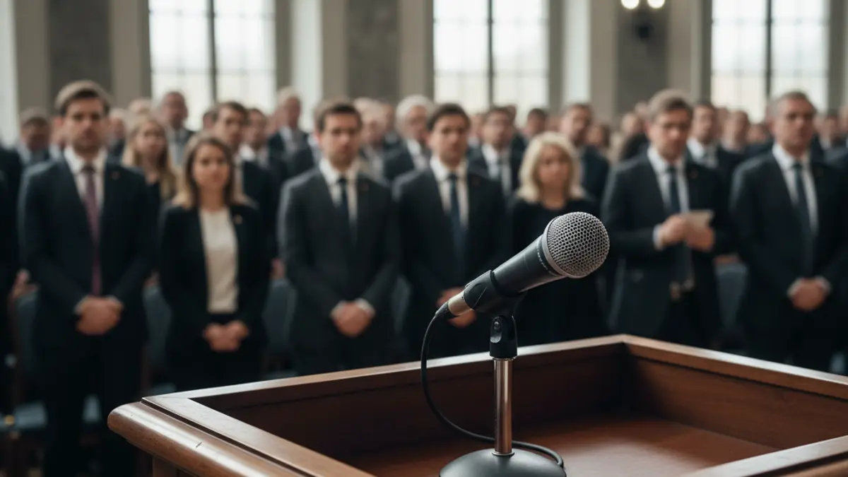 Generic image of a microphone on a podium, symbolizing an official statement or press conference.