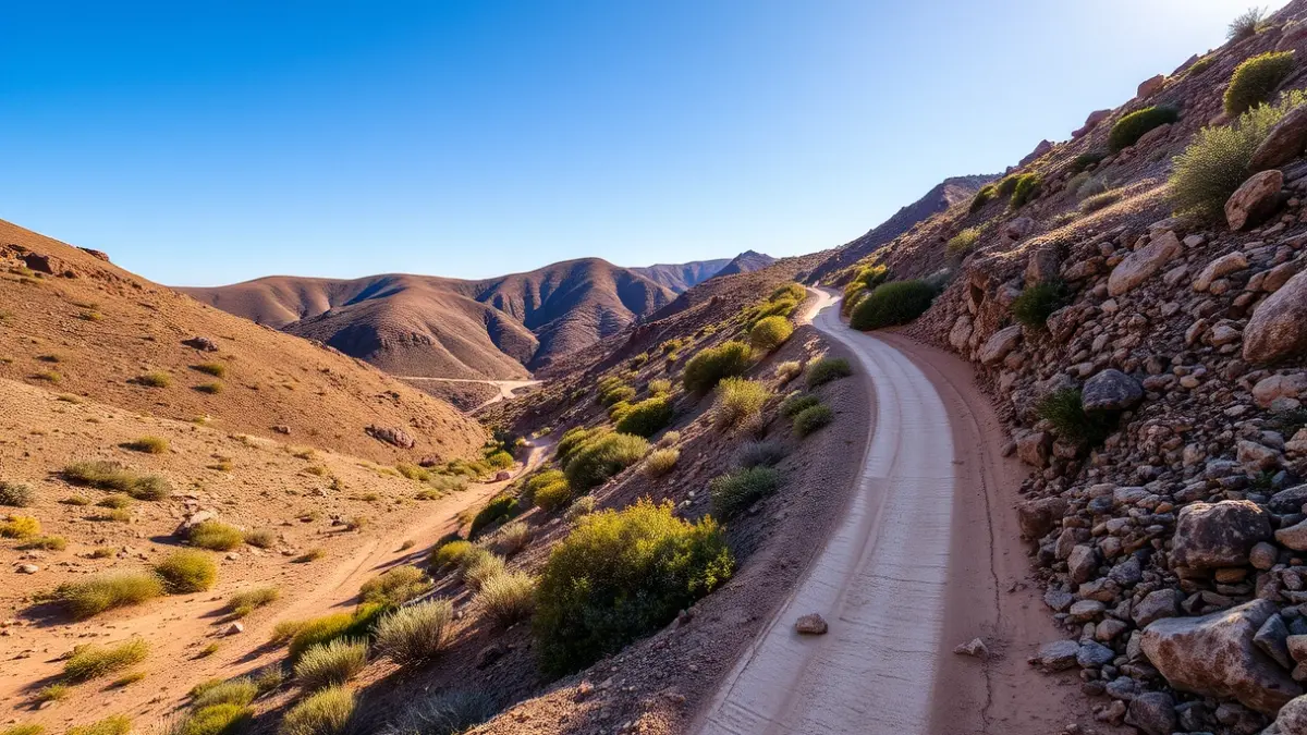 Imagen de un sendero en el barranco de Garabato, Fuerteventura.