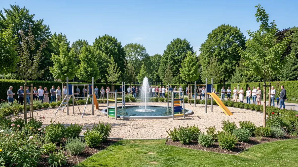 Imagen genérica de un parque canino recién inaugurado con equipamiento para perros.