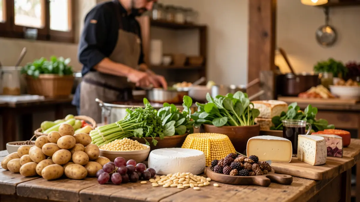 Generic image of Canarian gastronomic products displayed at a fair.