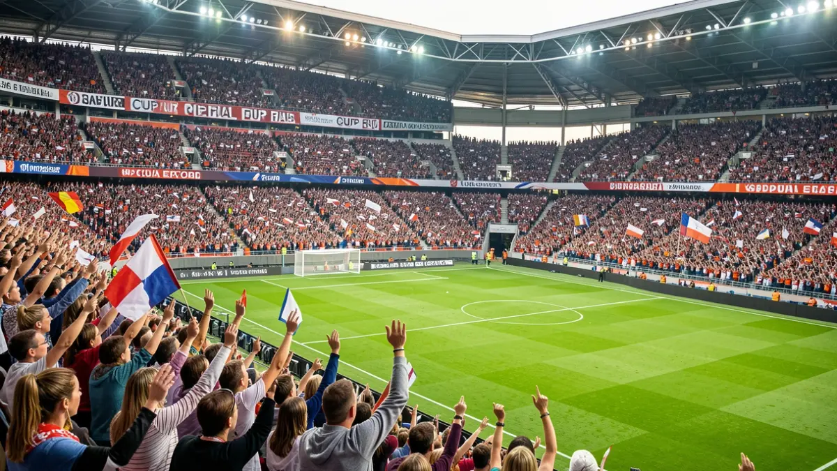 Generic image of a women's football final with a large crowd in a stadium.