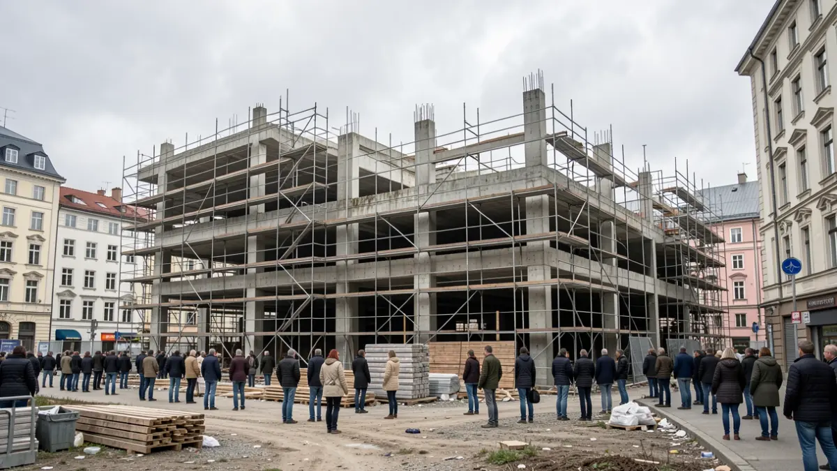 Generic image of an unfinished urban structure undergoing renovation.