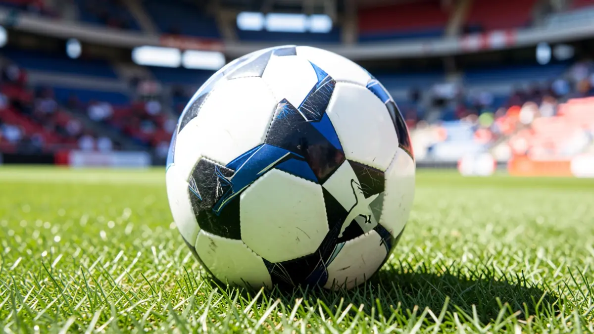 Imagen genérica de un balón de fútbol sobre el césped de un estadio.