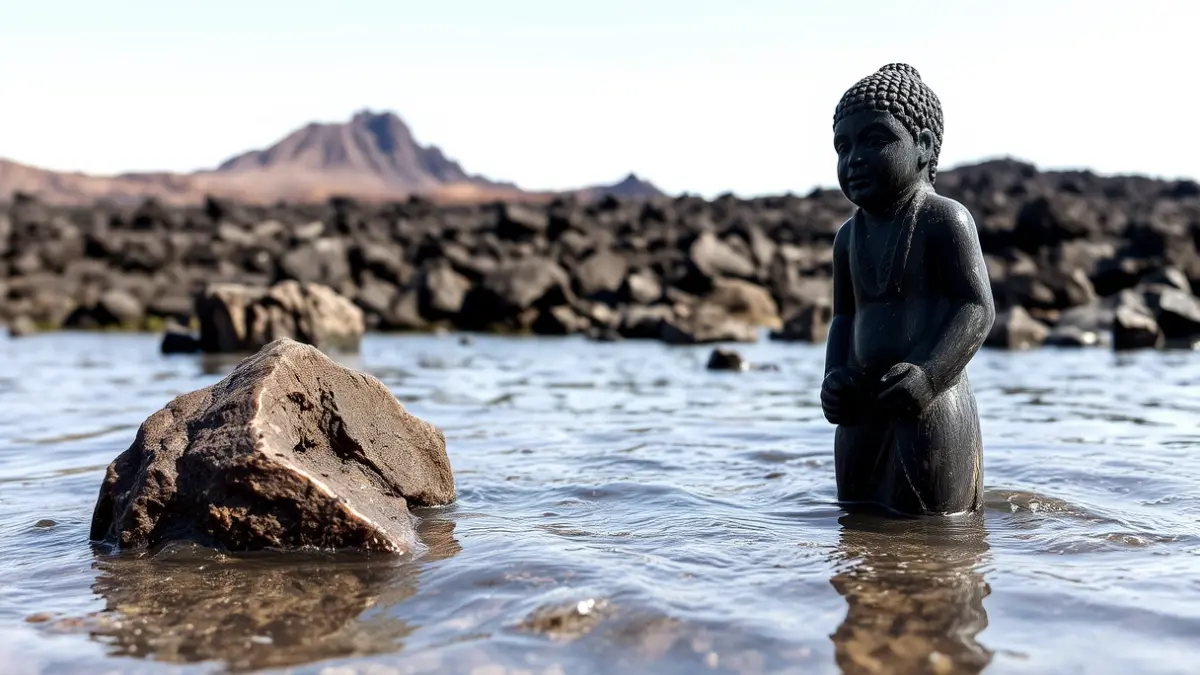Imagen de una figura de Yemayá encontrada en la costa de Tenerife.