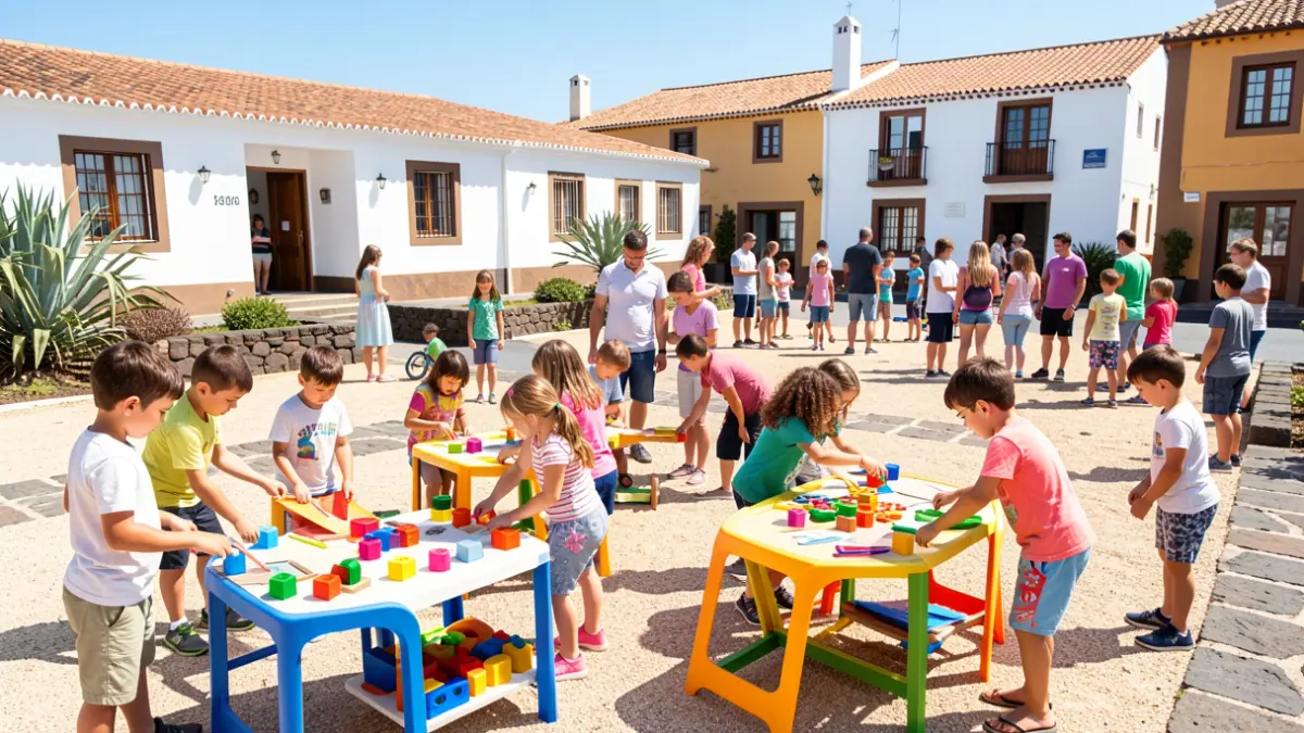 Generic image of children participating in educational activities at a summer school in Haría, Lanzarote.