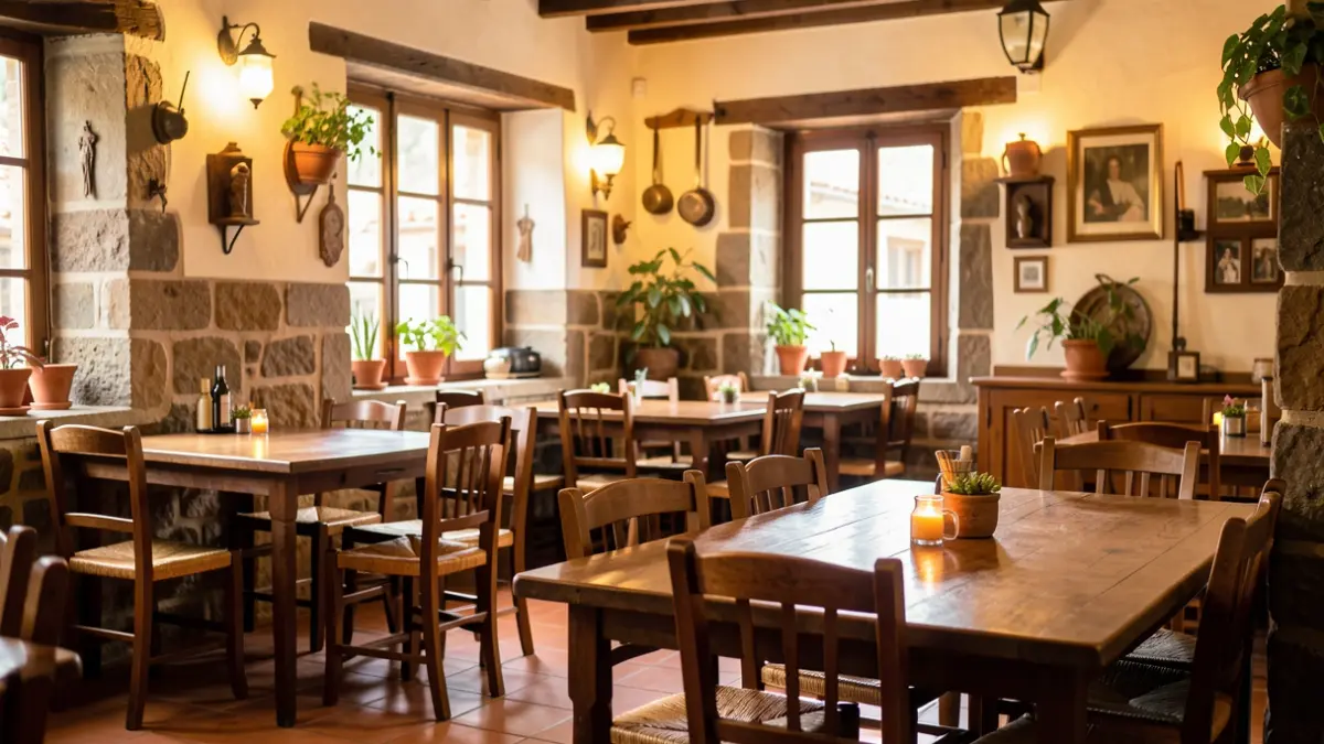 Imagen genérica del interior de un restaurante tradicional canario.