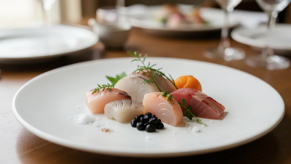High-end Japanese cuisine dish with local Canarian ingredients.