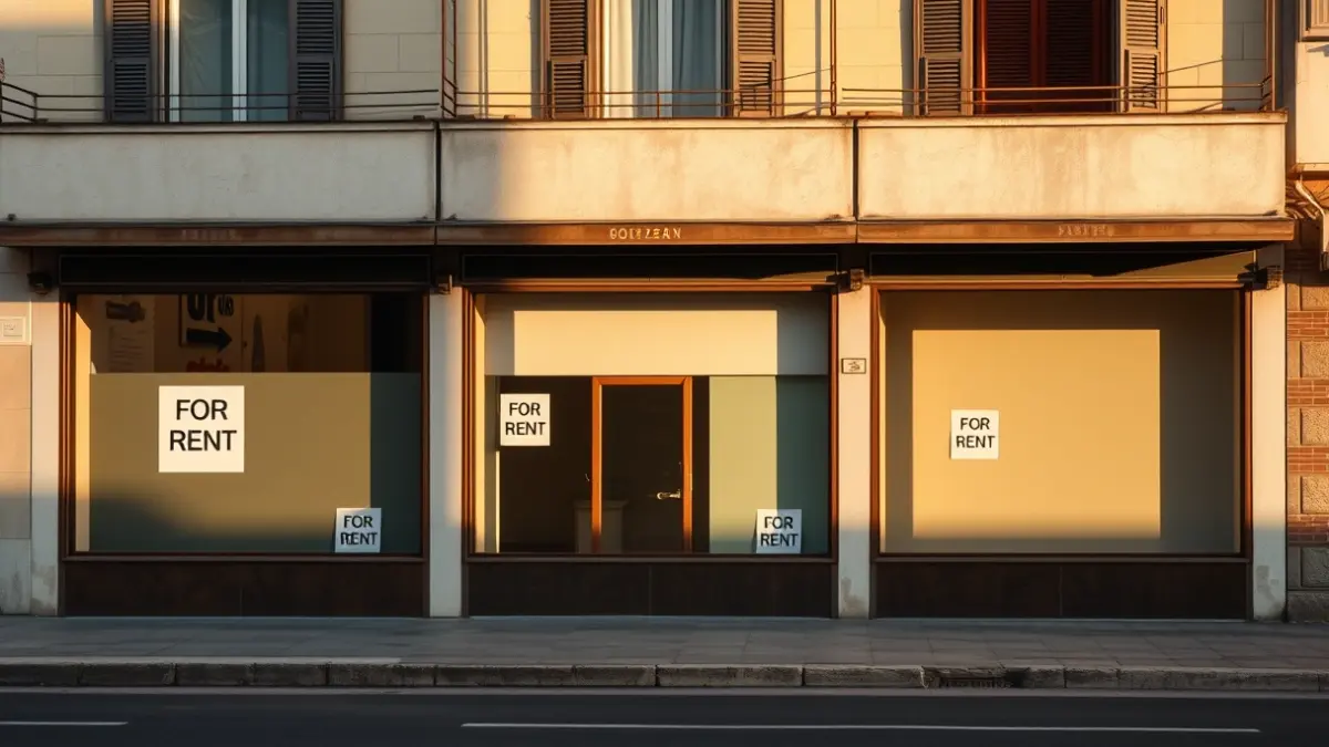 Imagen genérica de locales comerciales vacíos en una calle de una ciudad canaria.
