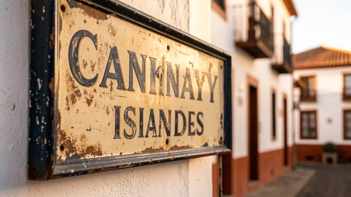 Rótulo antiguo de una librería histórica en Canarias.