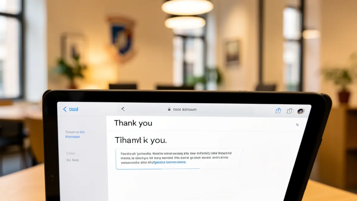 Generic image of a tablet displaying an email.