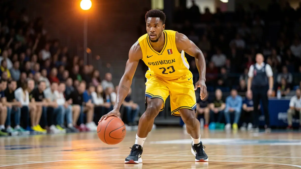 Jugador de baloncesto del Dreamland Gran Canaria en acción durante un partido.