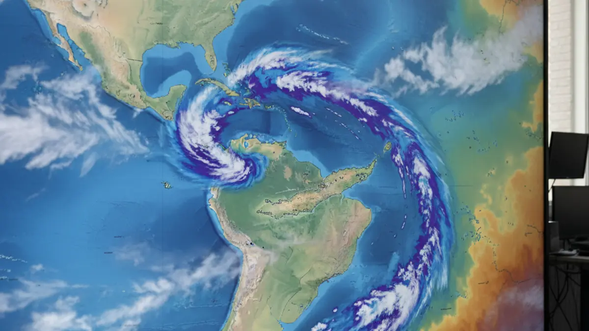 Generic image of a weather map showing cold air masses over the Canary Islands.