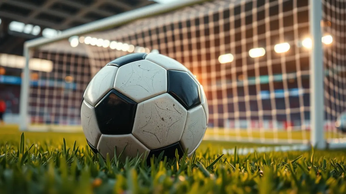 Imagen genérica de un balón de fútbol en el césped de un estadio.
