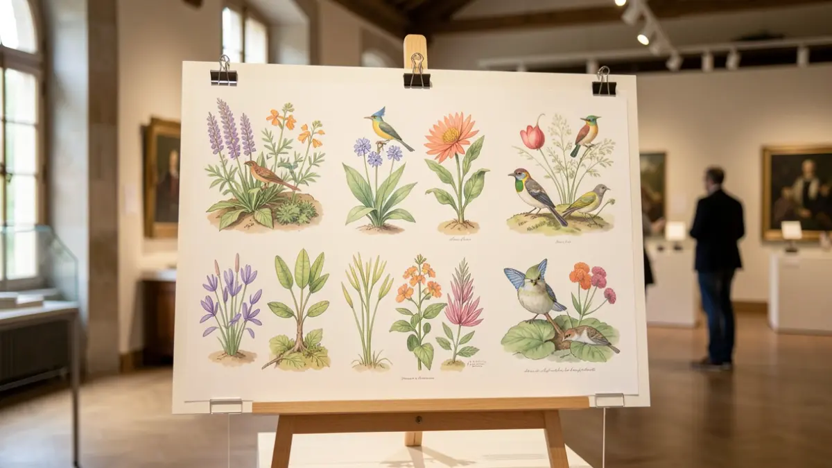 Ilustraciones científicas de flora y fauna canaria en la Feria Internacional del Mar.