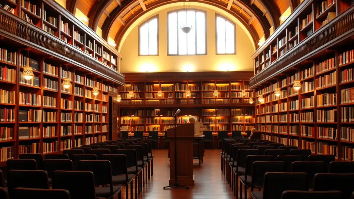 Generic image of a reading or book presentation atmosphere.