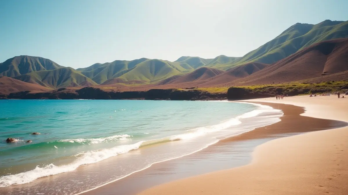 Imagen de una playa tranquila en La Gomera, destacando su belleza natural y ambiente relajado.