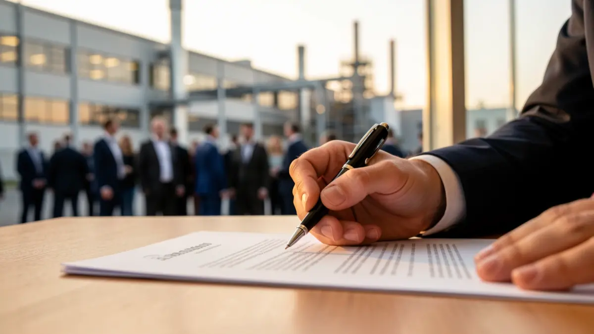 Generic image of an industrial agreement signing.
