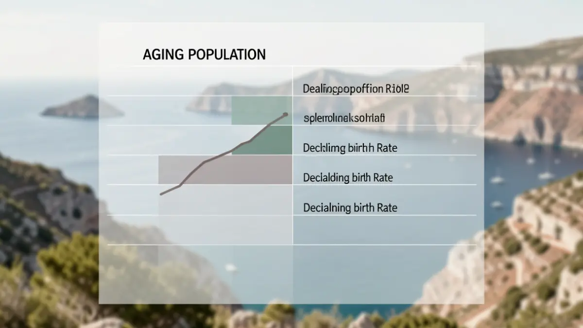 Demographic chart showing the aging population in the Canary Islands.