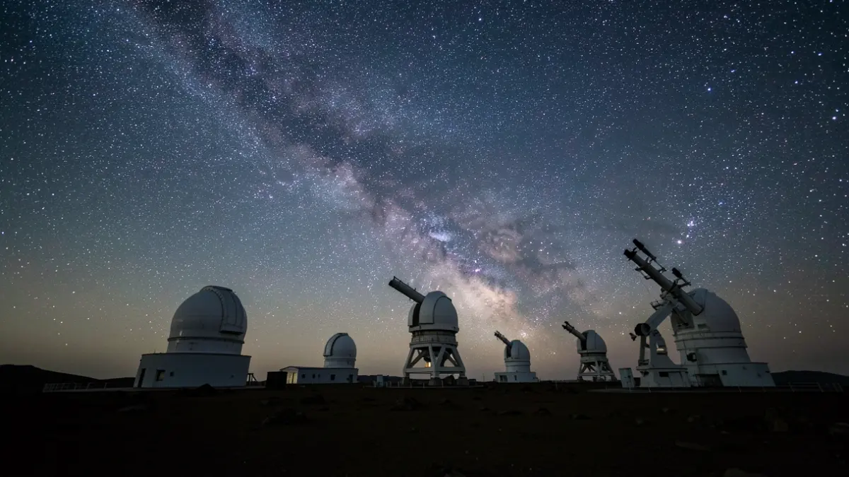 Imagen genérica del Observatorio del Roque de Los Muchachos de noche, con telescopios bajo un cielo estrellado.