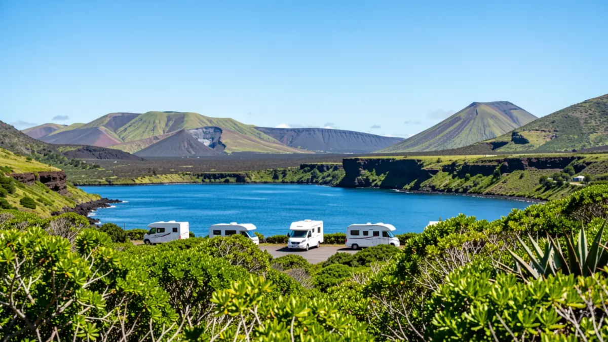 Imagen genérica de La Laguna de Barlovento en La Palma con autocaravanas.