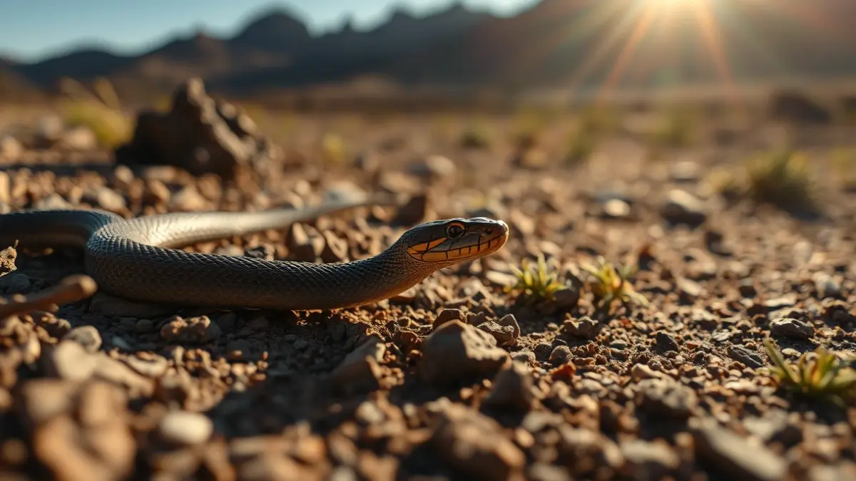 Image of a California kingsnake in the Gran Canaria environment.