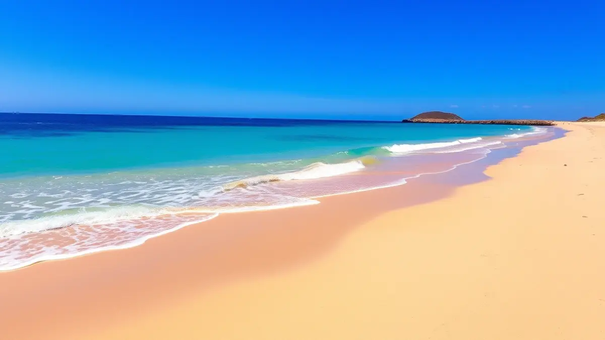Generic image of a sandy beach with clear water.
