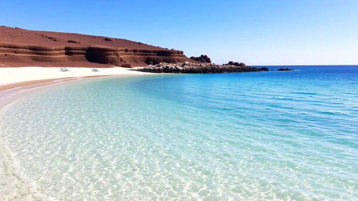 Image of Las Burras beach in San Bartolomé de Tirajana, Gran Canaria, with calm waters and toasted sand.