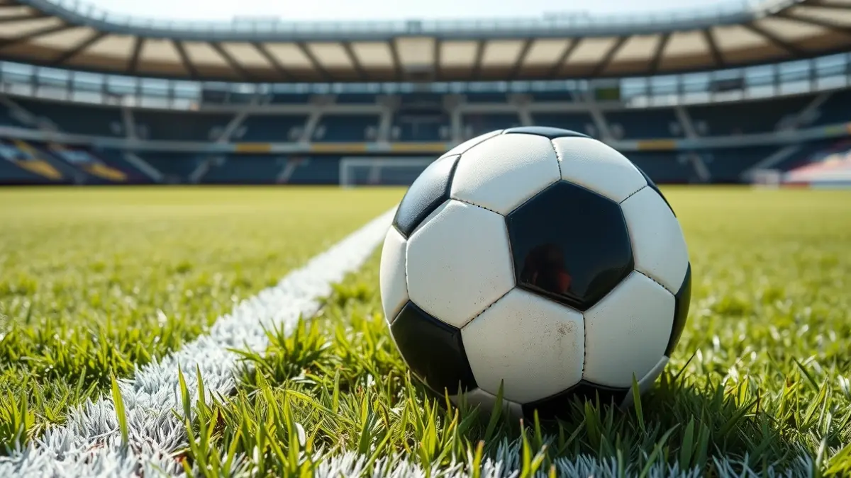 Imagen genérica de un balón de fútbol en el césped de un estadio.