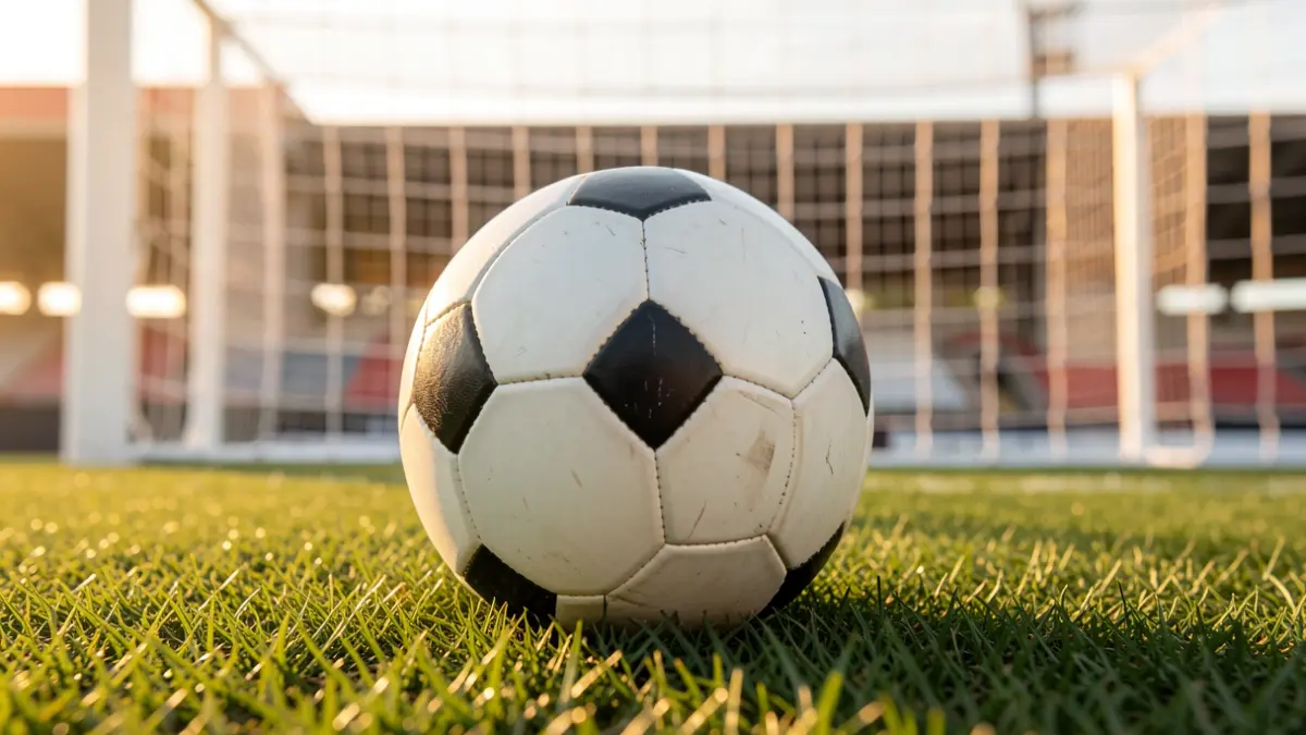 Generic image of a soccer ball on a stadium pitch.