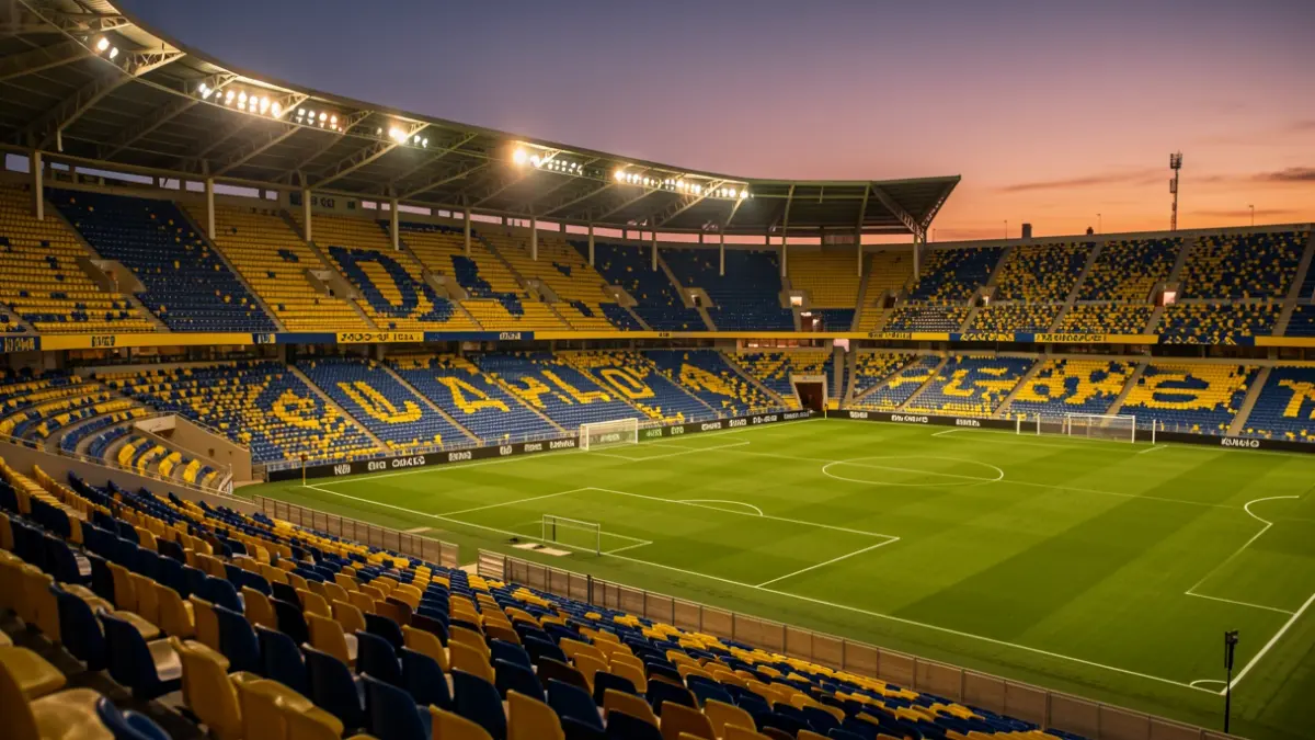 Generic image of the UD Las Palmas stadium with team colors.