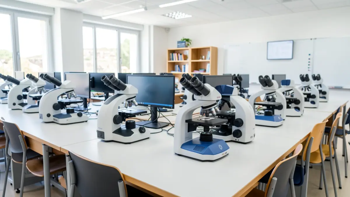 Imagen de un aula de microscopía digital interactiva en la ULPGC.