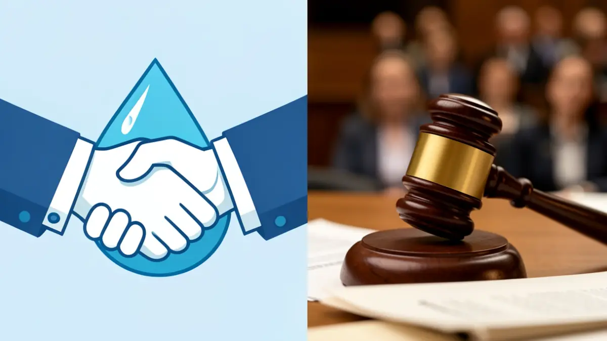 Symbolic image of a legal conflict over water management in Lanzarote.