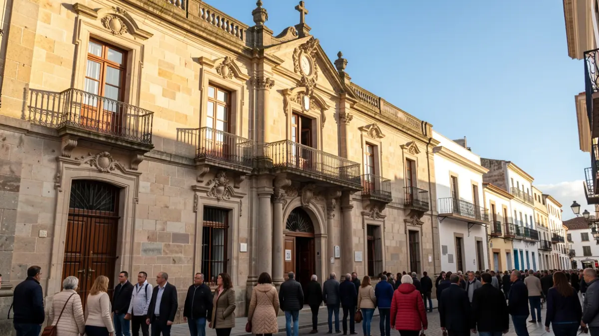 Facade of the Las Palmas de Gran Canaria City Hall on a sunny day.