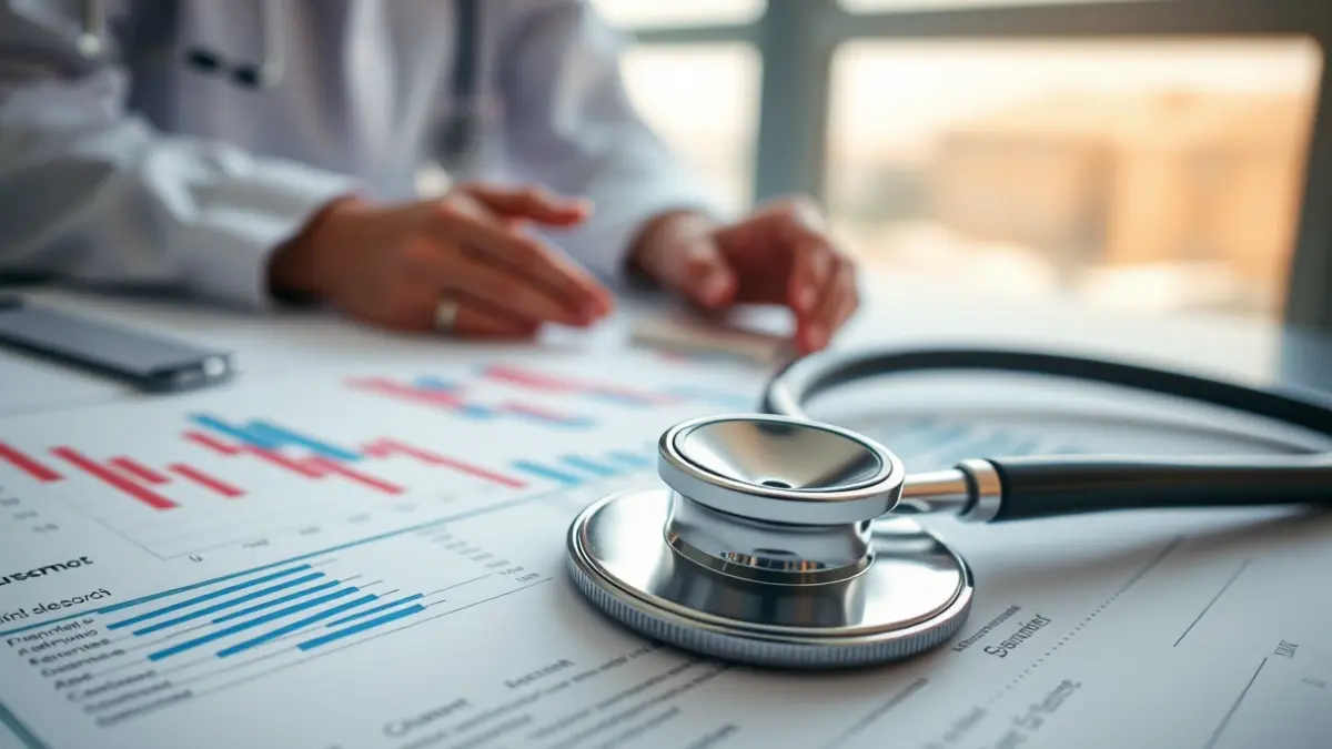 Generic image of a stethoscope on a medical chart, symbolizing the need for more healthcare professionals.