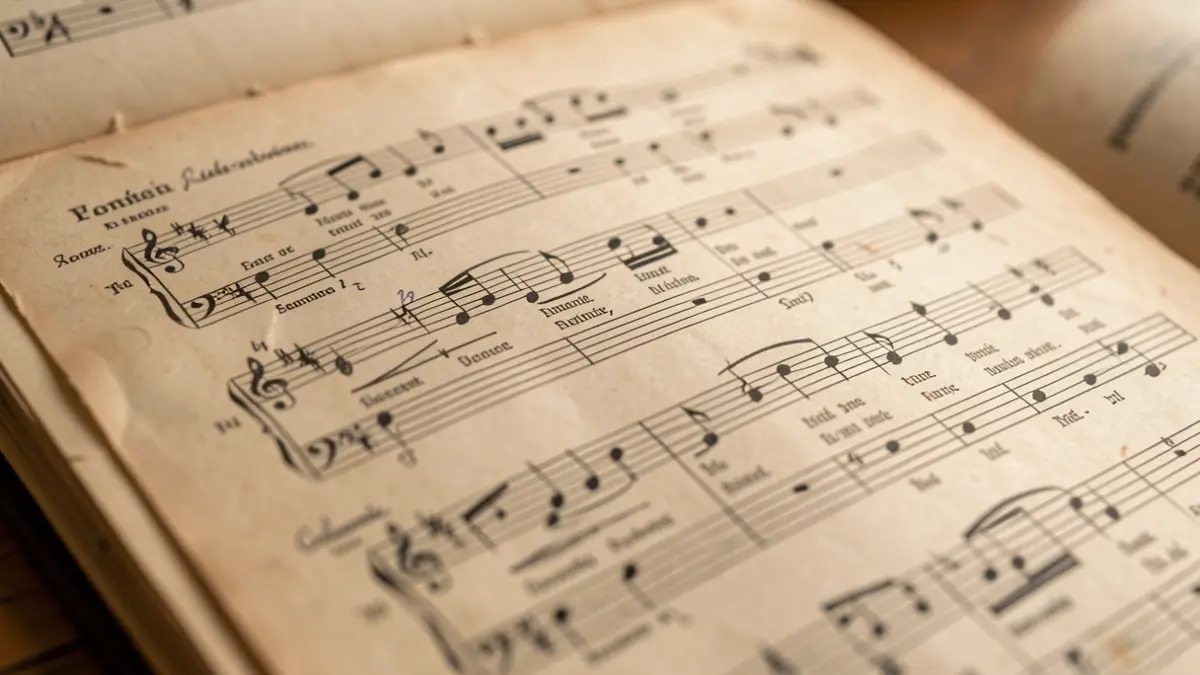 Partitura antigua con anotaciones manuscritas.
