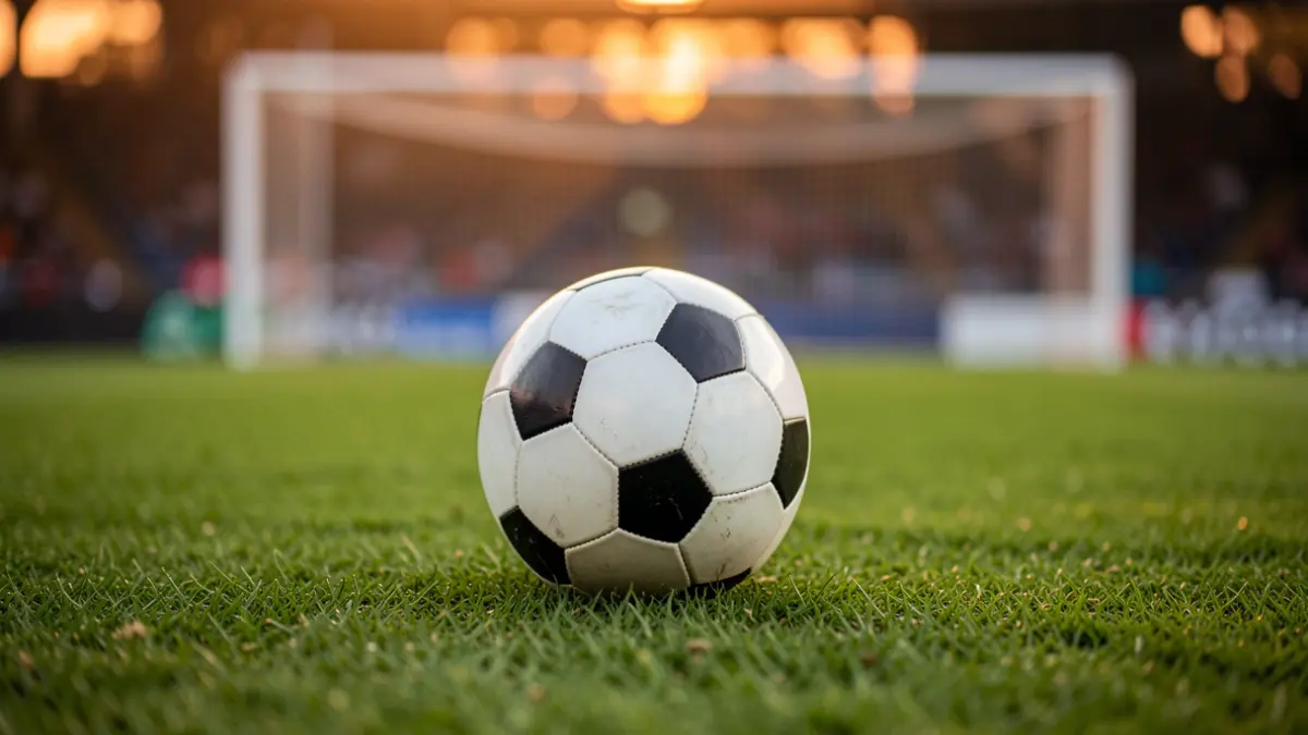 Generic image of a soccer ball on a field.