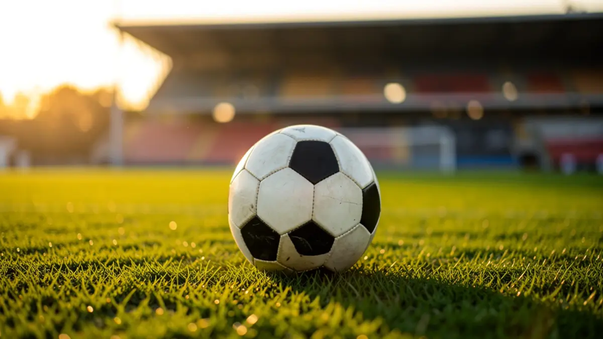 Generic image of a soccer ball on grass.