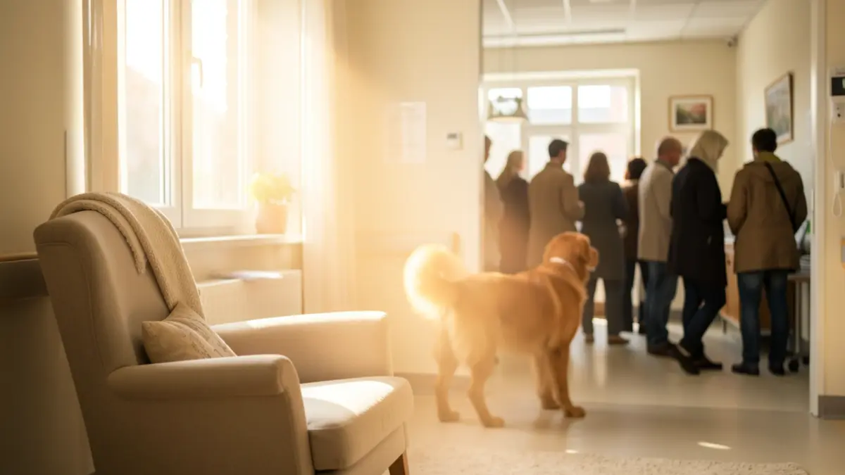 Generic image of a welcoming hospital environment with pets.