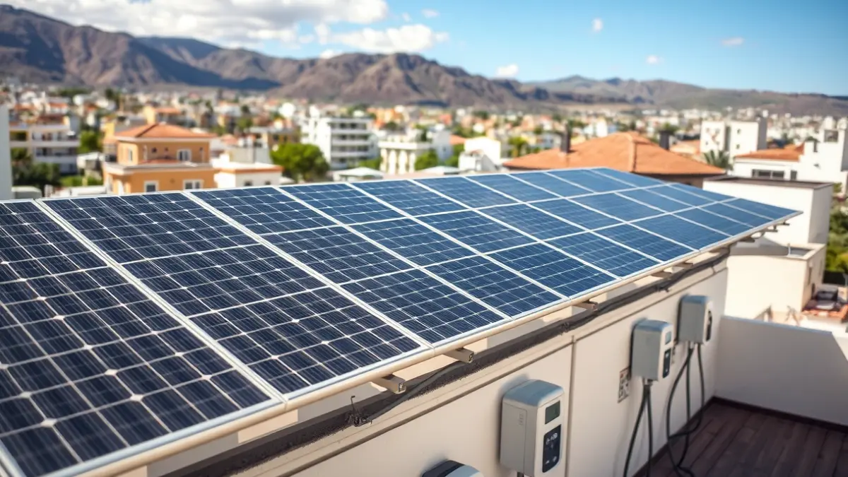 Solar panels and electric vehicle charging points in Maspalomas