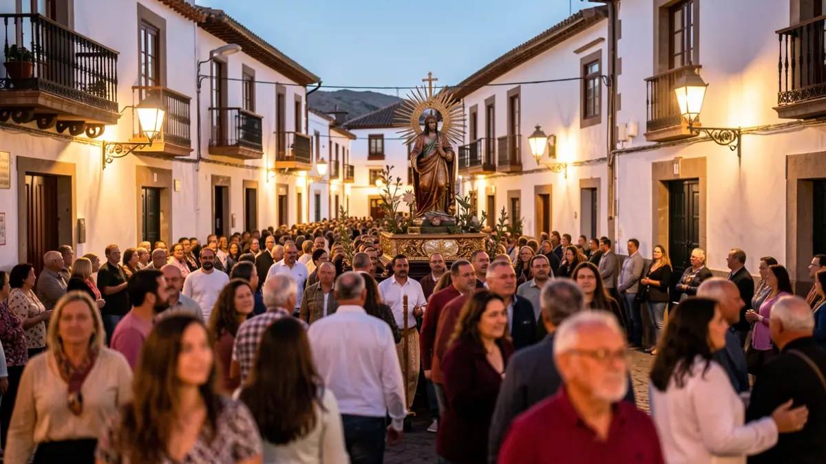 Generic image of a religious procession in the Canary Islands.