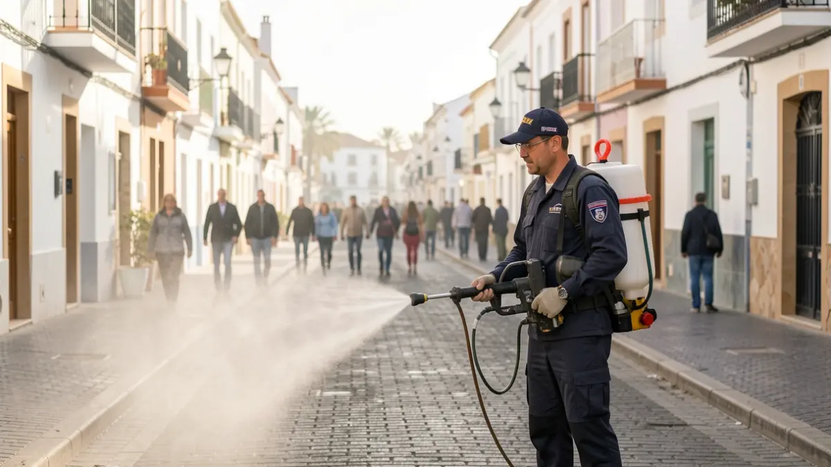Image of a fumigation in Playa de Mogán.